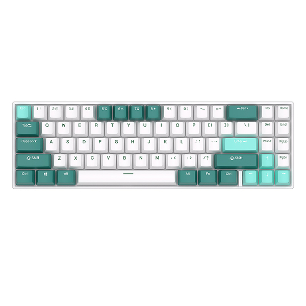 Компактная (70%) механическая клавиатура Royal Kludge RK71 - 3 типа подключения, 71 клавиша, Camp Green/белая, переключатели RK Red