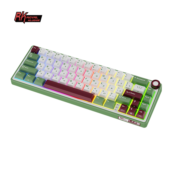 Компактная (65%) механическая клавиатура Royal Kludge R65 - проводная , 66 клавиш, Gasket Mount, Green Sand, переключатели RK Brown