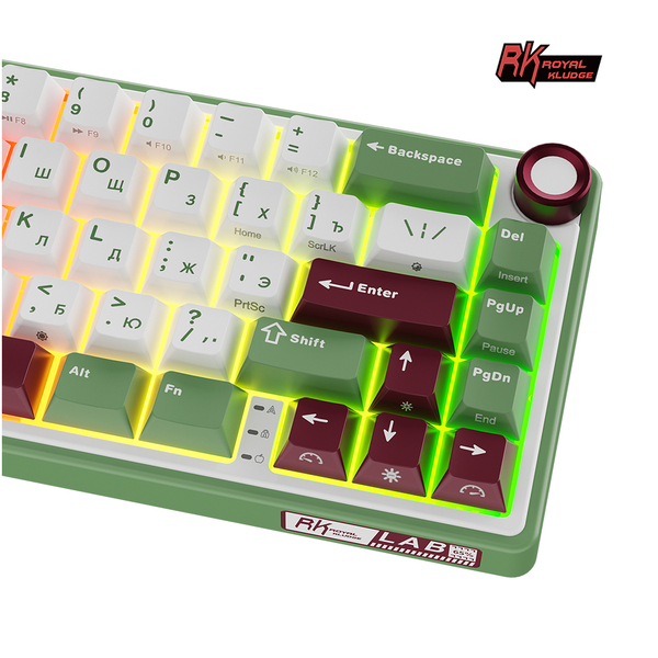 Компактная (65%) механическая клавиатура Royal Kludge R65 - проводная , 66 клавиш, Gasket Mount, Green Sand, переключатели RK Brown