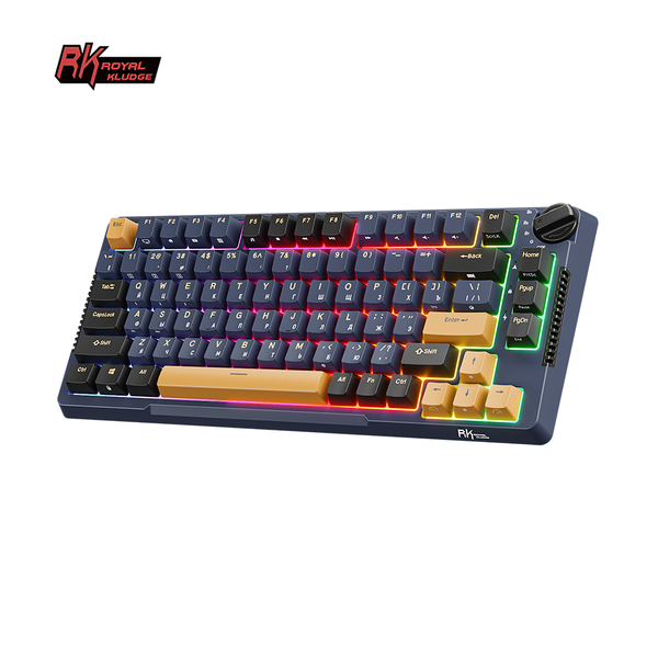 Компактная (75%) механическая клавиатура Royal Kludge RK-H81 - 3 типа подключения, 81 клавиша, Gasket Mount, Star Night, переключатели RK Sky Cyan