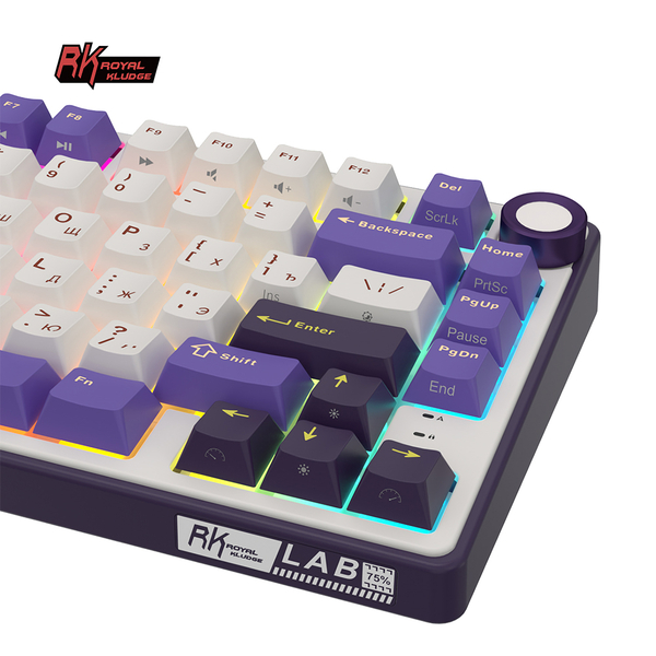 Компактная (75%) механическая клавиатура Royal Kludge R75 - проводная , 81 клавиша, Gasket Mount, Blackberry, переключатели RK Silver