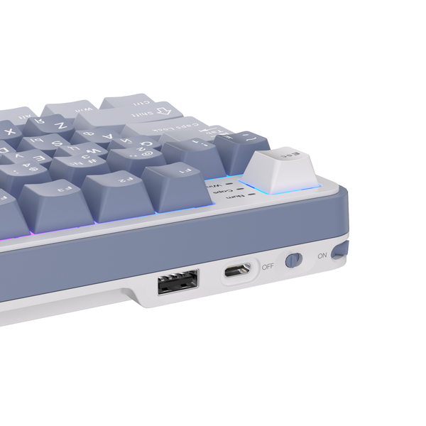 Полноразмерная (96%) механическая клавиатура Royal Kludge RK-S98 - 3 типа подключения, 98 клавиш, Top Mount, профиль PBT Cherry, цвет Ocean Blue, переключатели RK Cream