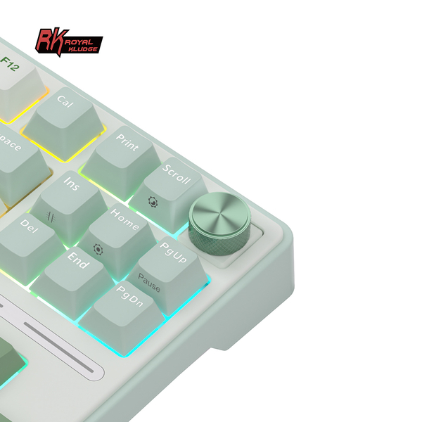 Классическая TKL (80%) механическая клавиатура Royal Kludge RK R87 Pro - проводная, 87 клавиш, Gasket Mount,  профиль PBT Cherry, цвет Sky Cyan, переключатели RK Cream