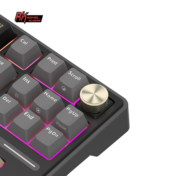 Классическая TKL (80%) механическая клавиатура Royal Kludge RK R87 Pro - проводная, 87 клавиш, Gasket Mount,  профиль PBT Cherry, цвет Phantom, переключатели RK Brown