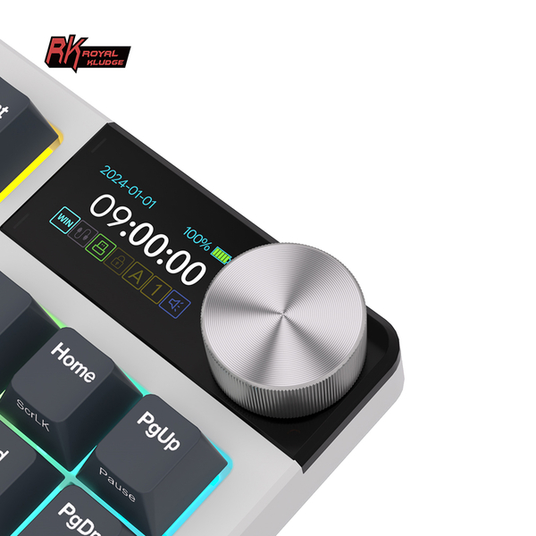 Классическая TKL (80%) механическая клавиатура Royal Kludge RK S85 - 3 типа подключения, 85 клавиш, Gasket Mount,  профиль PBT Cherry, цвет White Night, переключатели RK Cloud