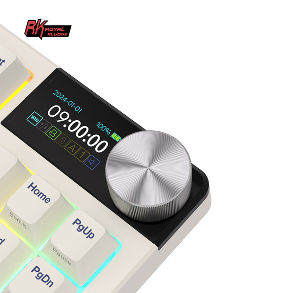 Классическая TKL (80%) механическая клавиатура Royal Kludge RK S85 - 3 типа подключения, 85 клавиш, Gasket Mount,  профиль PBT Cherry, цвет Horizon Blue, переключатели RK Cloud