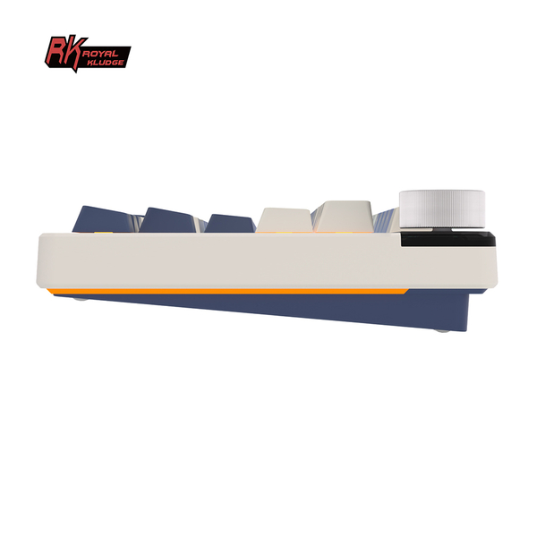 Классическая TKL (80%) механическая клавиатура Royal Kludge RK S85 - 3 типа подключения, 85 клавиш, Gasket Mount,  профиль PBT Cherry, цвет Horizon Blue, переключатели RK Cloud
