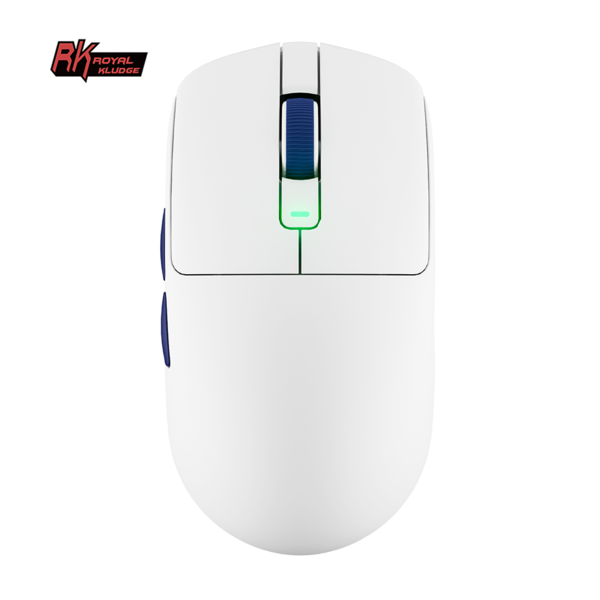 Мышь Royal Kludge M30 - 3 типа подключения, цвет White Blue, 1000 Гц