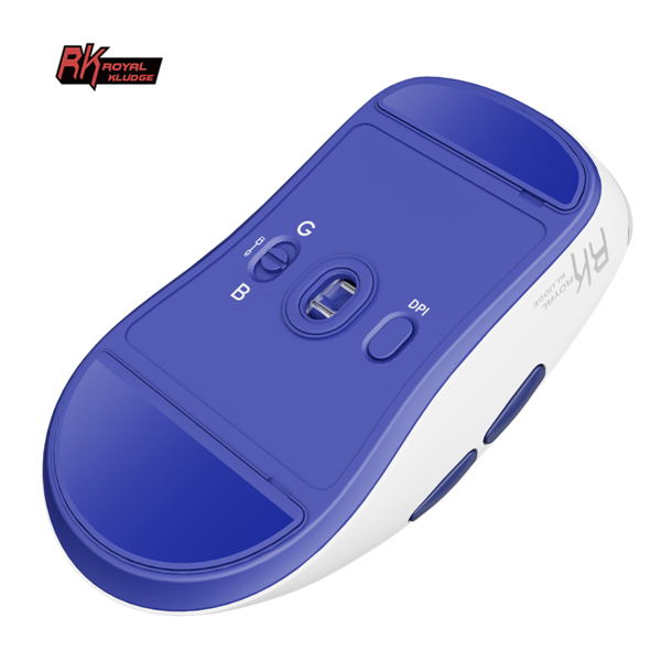 Мышь Royal Kludge M30 - 3 типа подключения, цвет White Blue, 1000 Гц