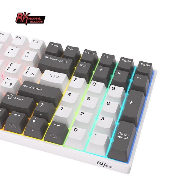 Полноразмерная (96%) механическая клавиатура Royal Kludge RK100 - 3 типа подключения, 100 клавиш, Grey,Red,White, переключатели RK Red