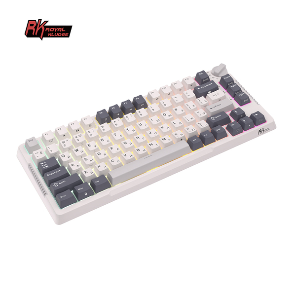 Компактная (75%) механическая клавиатура Royal Kludge RK-H81 - 3 типа подключения, 81 клавиша, Gasket Mount, White Night переключатели RK Sky Cyan