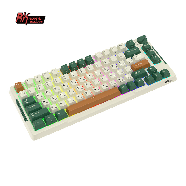 Компактная (75%) механическая клавиатура Royal Kludge RK-H81 - 3 типа подключения, 81 клавиша, Gasket Mount, Timing Machine, переключатели RK Sky Cyan